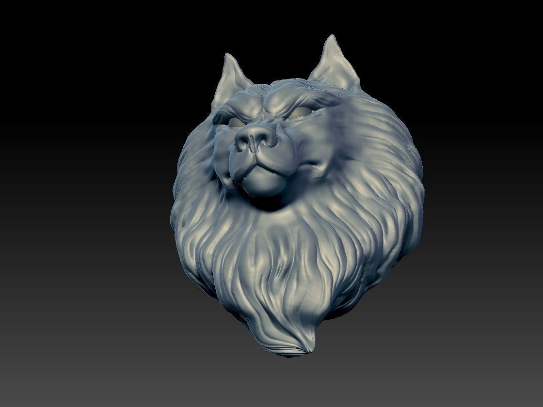 head Wolf Pendant 3D print model 3D print model_4