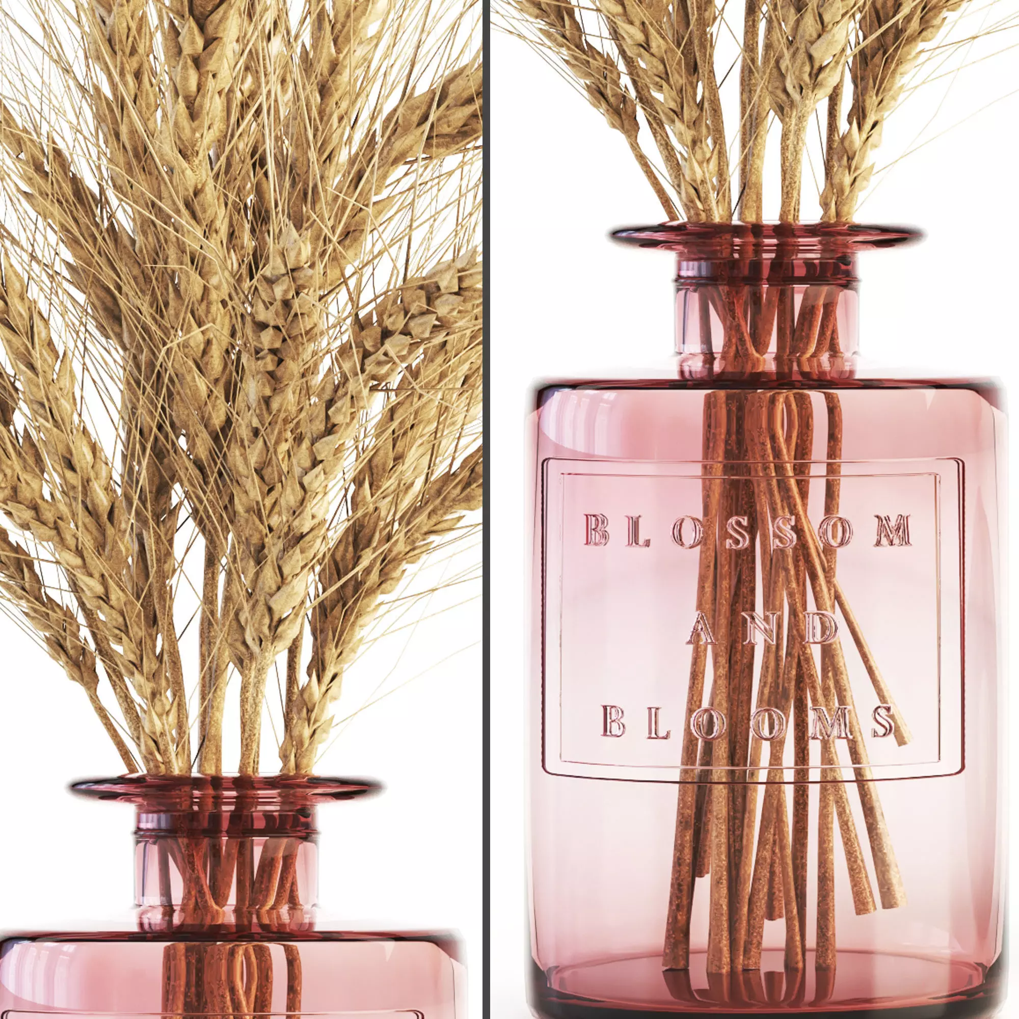 Blossom and Blooms Apothecary Jar with dried flower 3D model_0