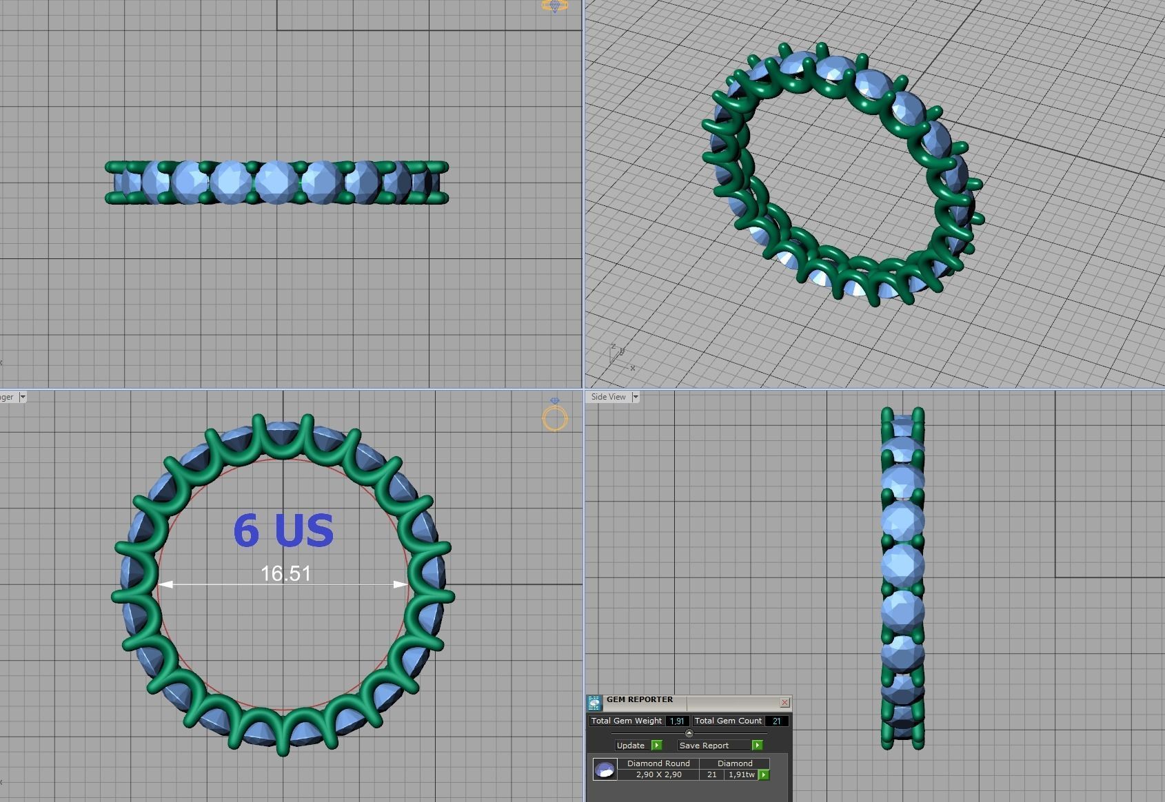 Eternity  Diamond Ring 3d model many sizes  3D print model_8