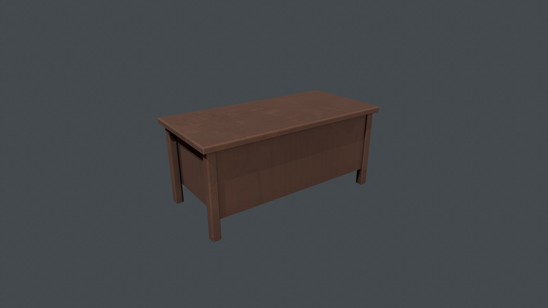 Wooden Office Desk Low-poly 3D model_5