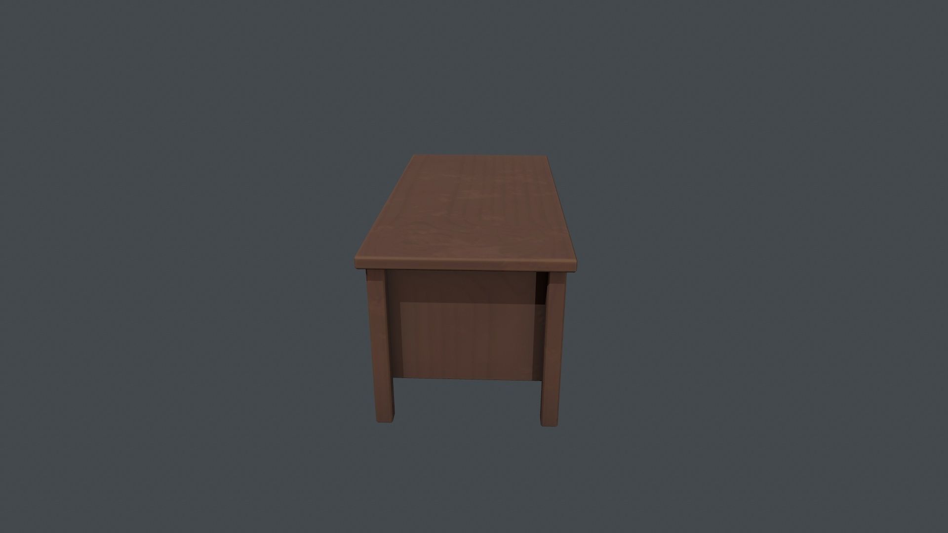 Wooden Office Desk Low-poly 3D model_4