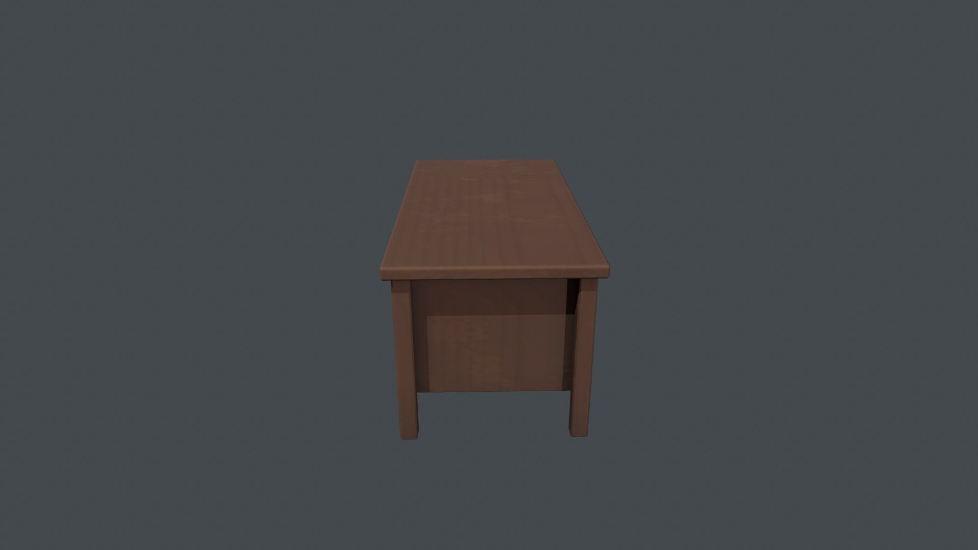 Wooden Office Desk Low-poly 3D model_8