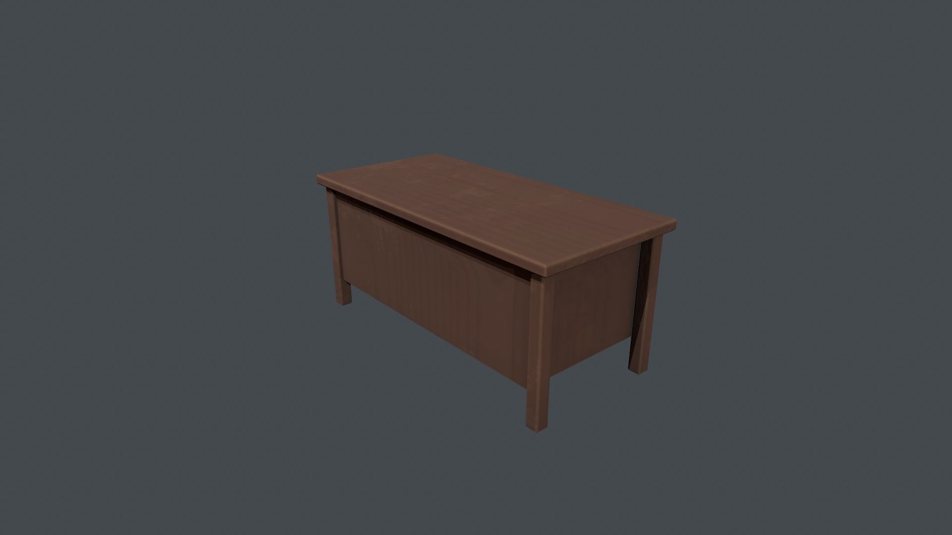 Wooden Office Desk Low-poly 3D model_7