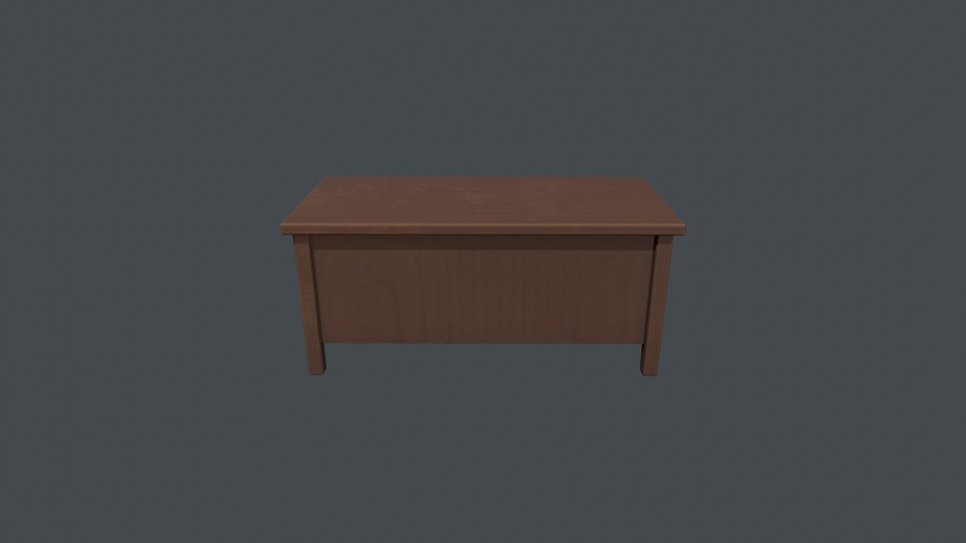 Wooden Office Desk Low-poly 3D model_6