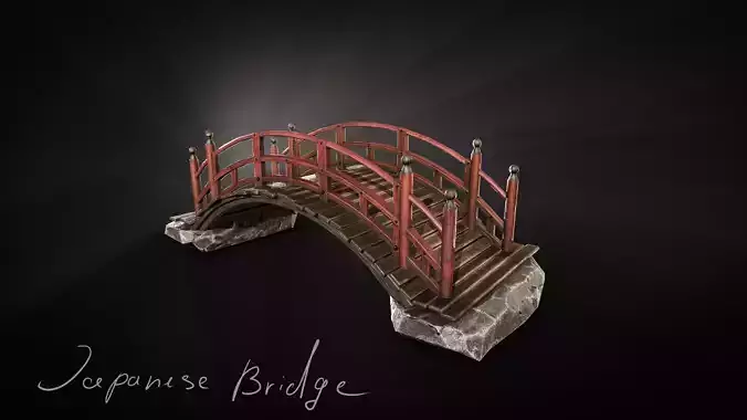 Old Japanese Bridge LOW Poly