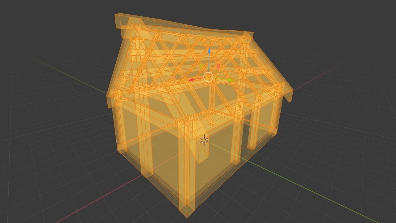 Medieval House Low-poly 3D model_9