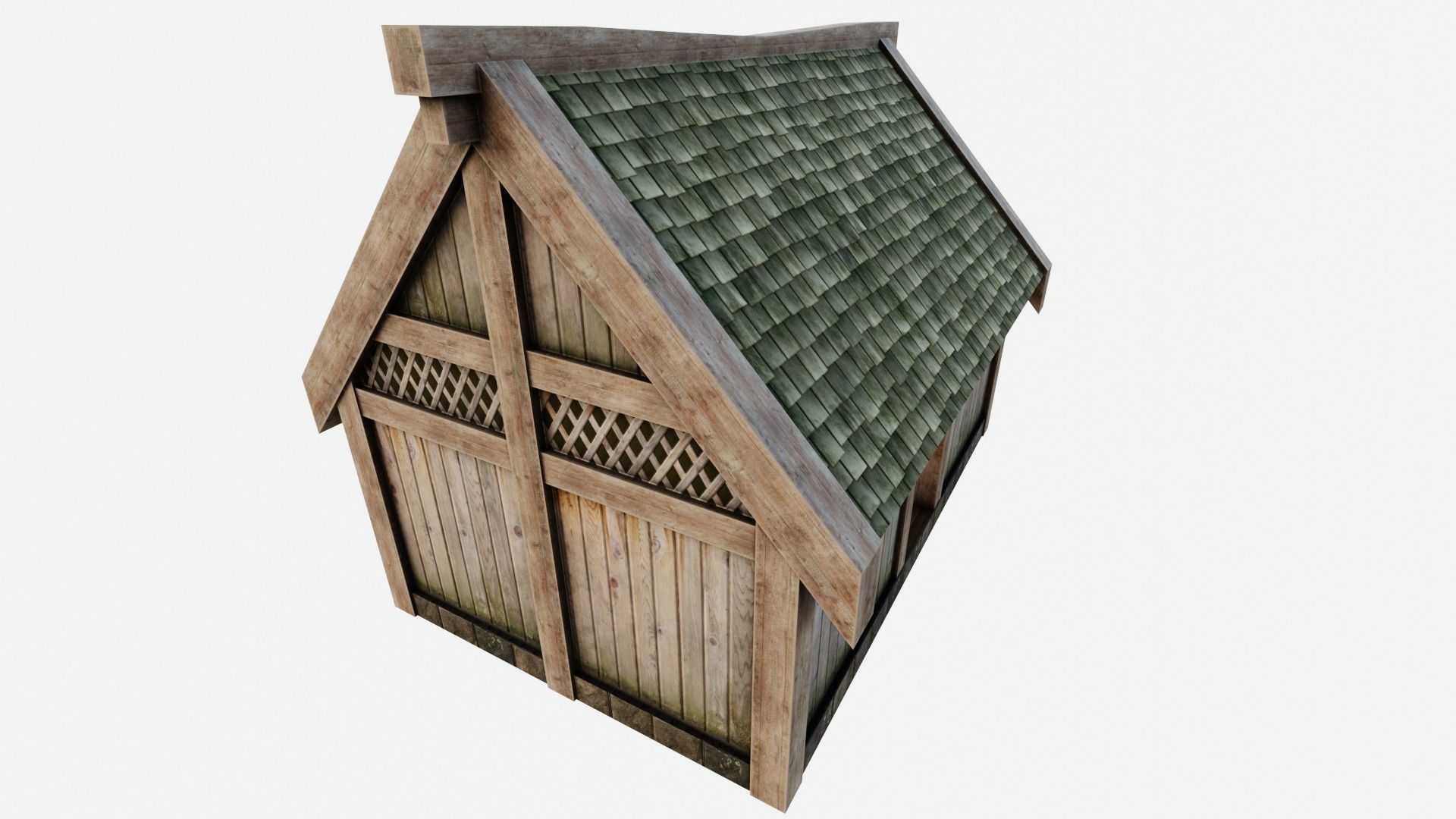 Medieval House Low-poly 3D model_3