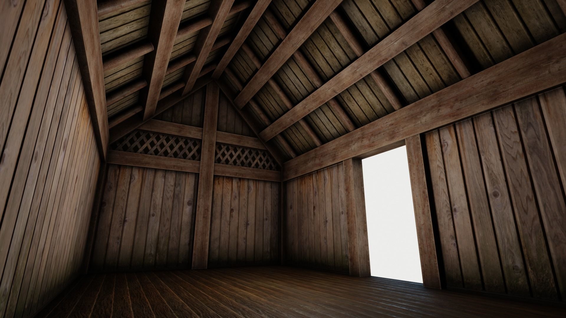 Medieval House Low-poly 3D model_2