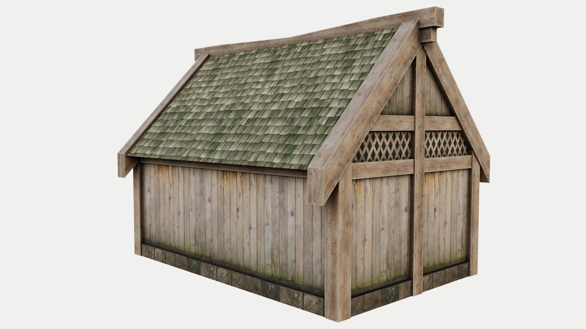 Medieval House Low-poly 3D model_5