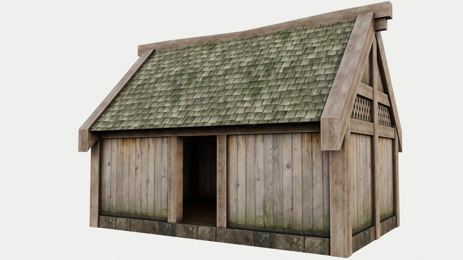 Medieval House Low-poly 3D model_1
