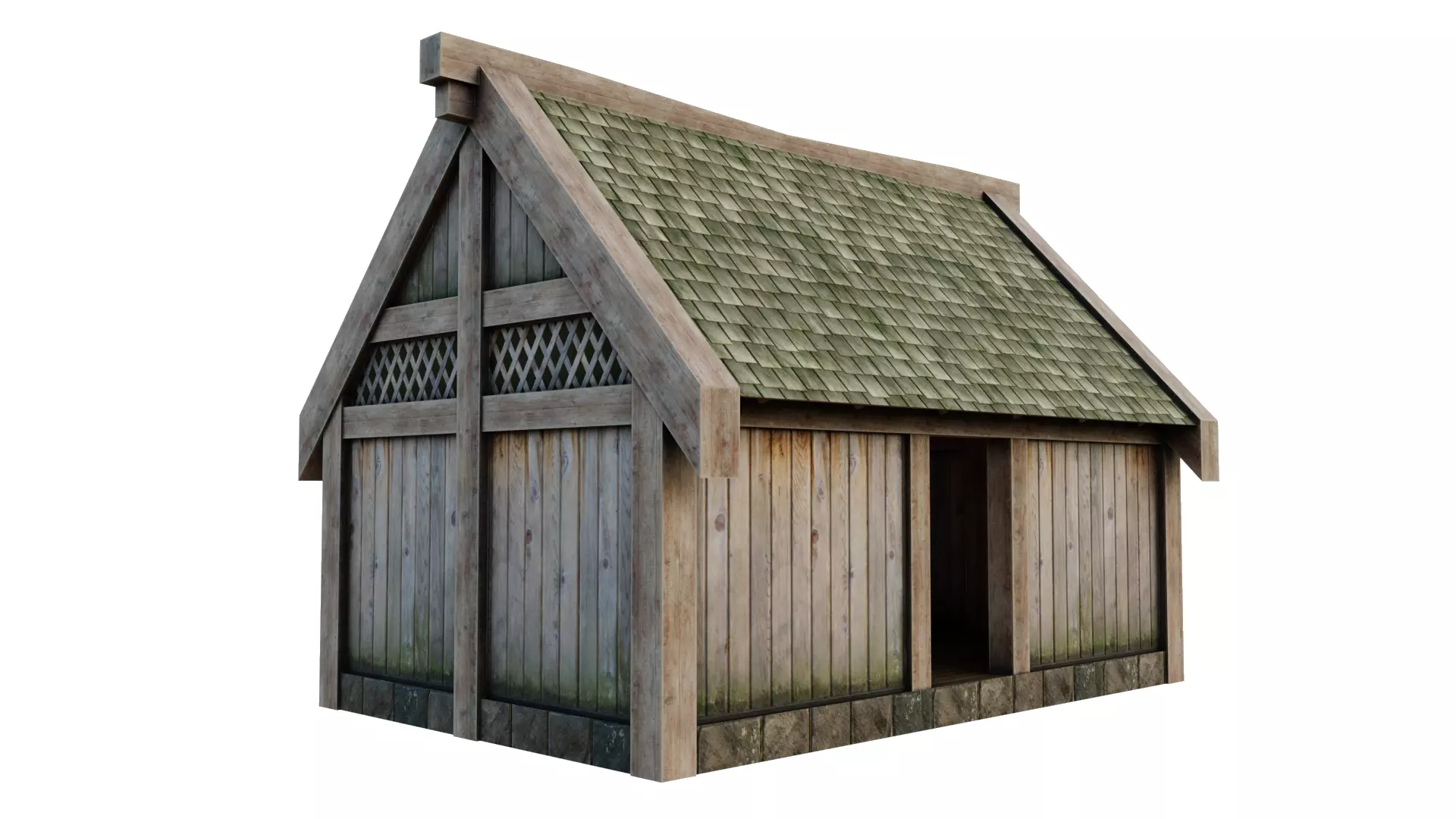 Medieval House Low-poly 3D model_0