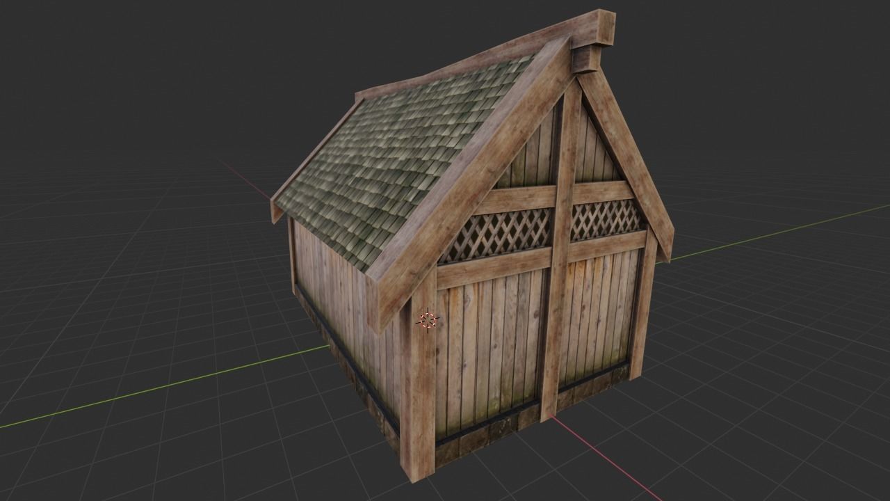 Medieval House Low-poly 3D model_14