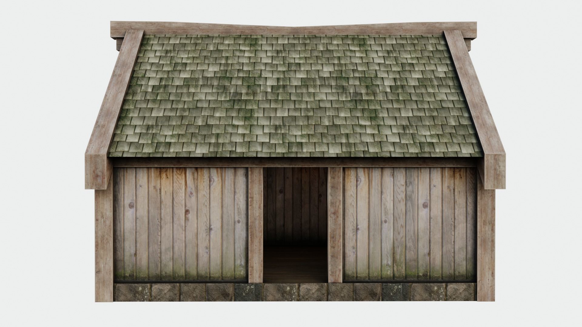 Medieval House Low-poly 3D model_6