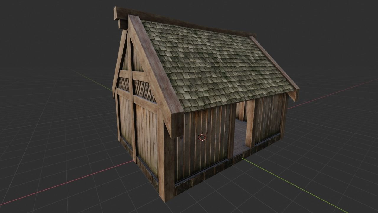 Medieval House Low-poly 3D model_15