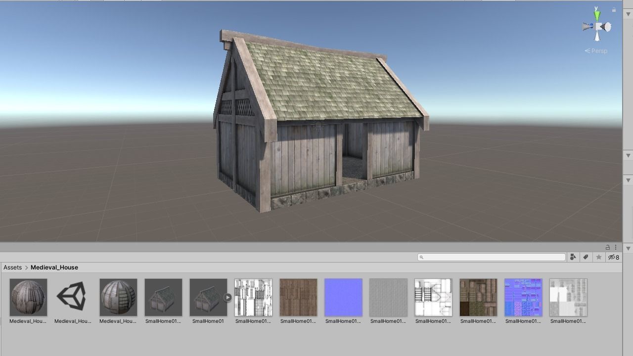 Medieval House Low-poly 3D model_16