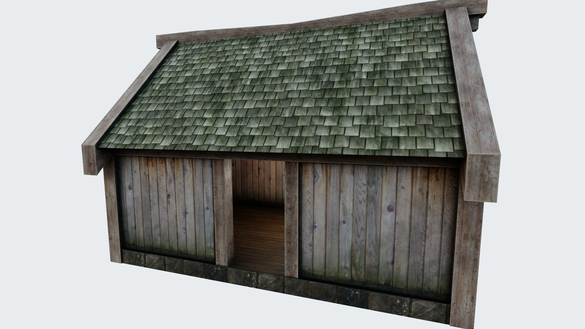 Medieval House Low-poly 3D model_13