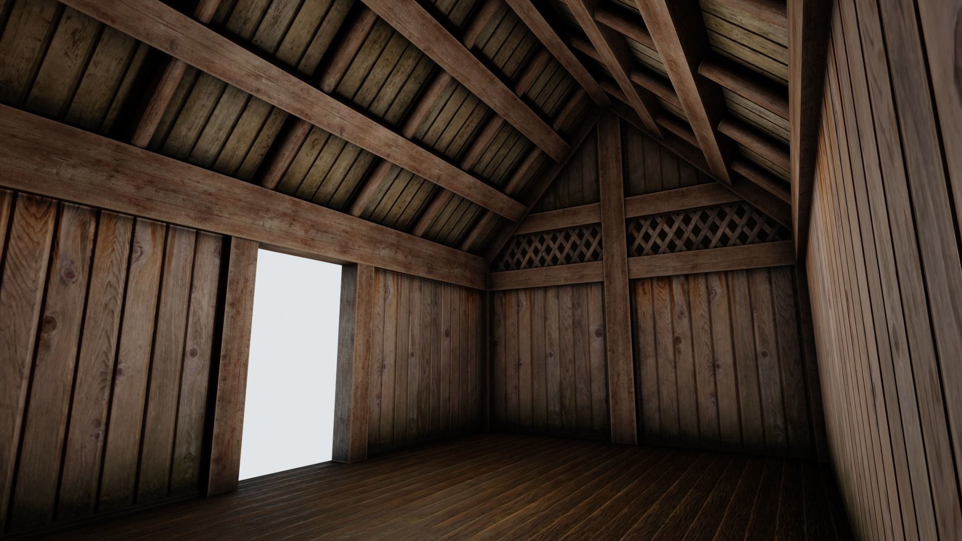 Medieval House Low-poly 3D model_8