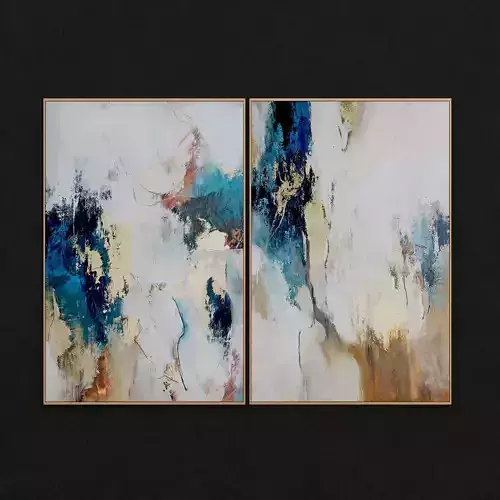 Frames Lowpoly 2 two abstract paintings