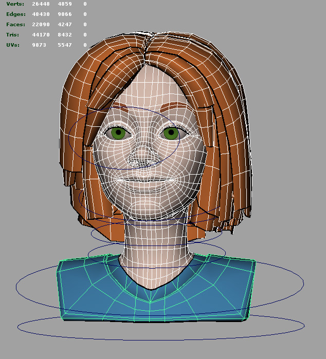 Toon Girl with Morphs 3D model_26