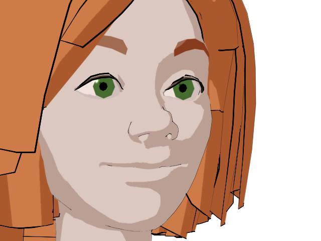 Toon Girl with Morphs 3D model_9