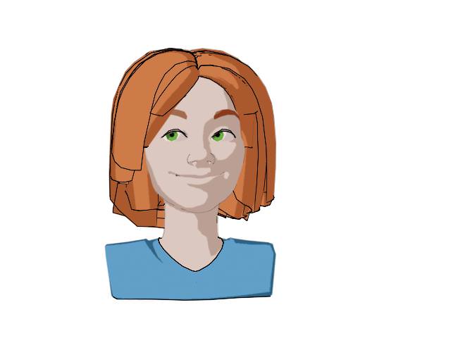 Toon Girl with Morphs 3D model_4