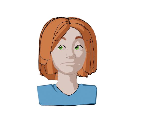 Toon Girl with Morphs 3D model_3