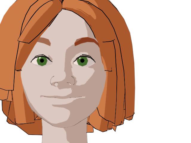 Toon Girl with Morphs 3D model_8