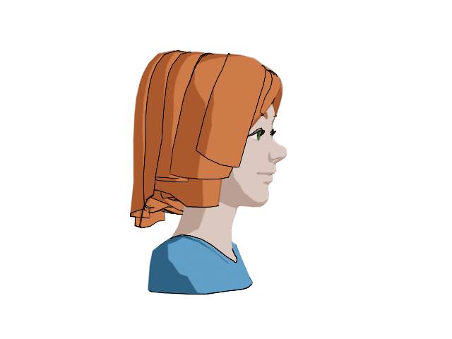 Toon Girl with Morphs 3D model_5