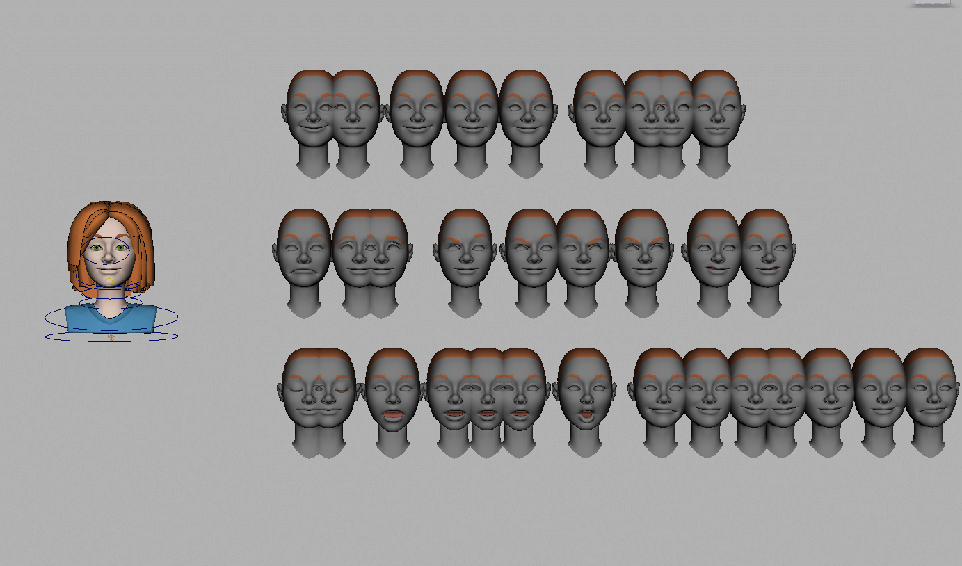 Toon Girl with Morphs 3D model_15