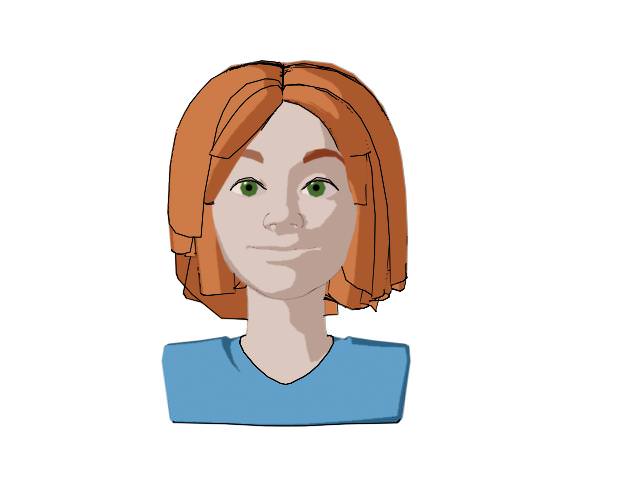 Toon Girl with Morphs 3D model_6