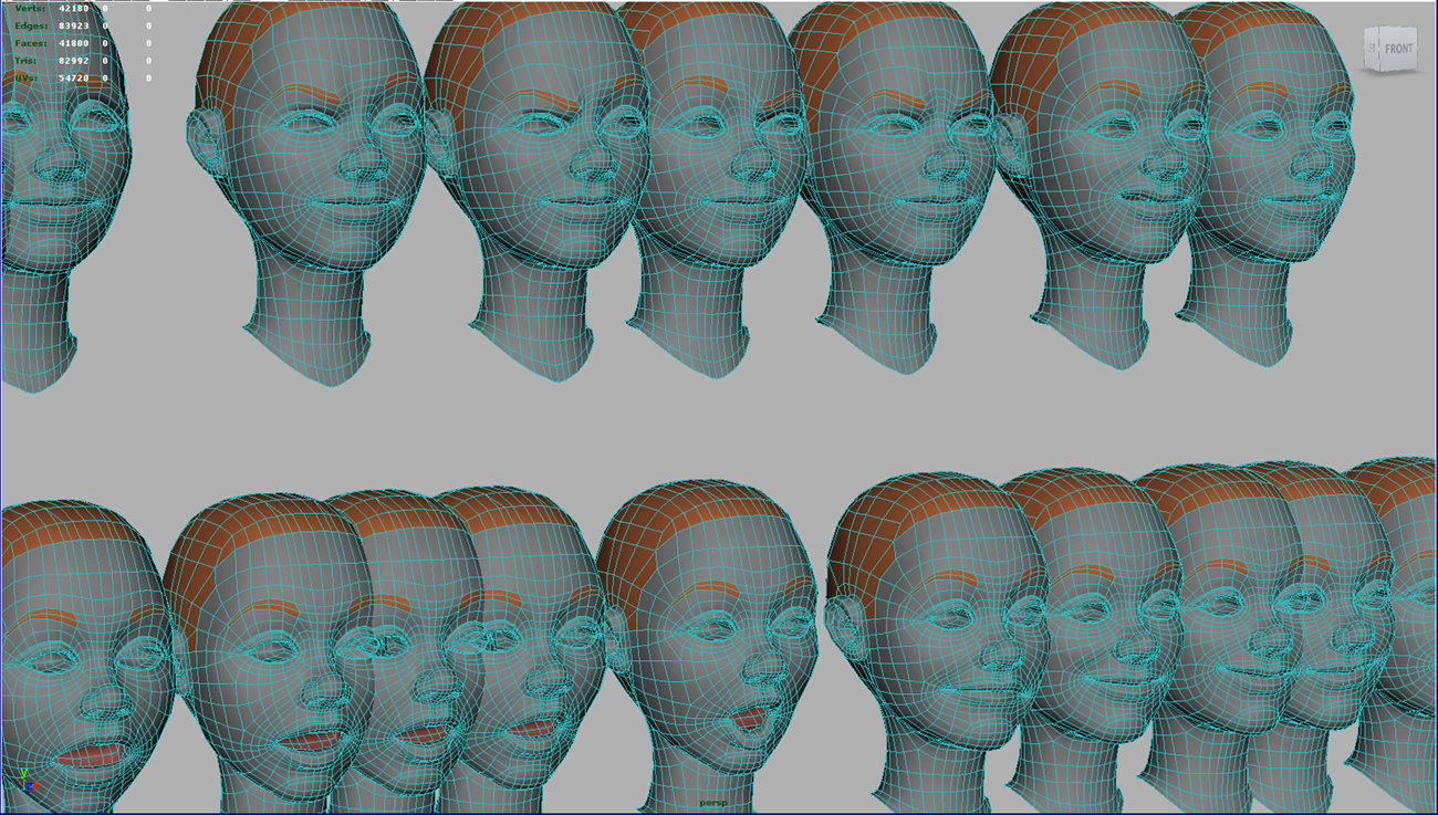 Toon Girl with Morphs 3D model_14