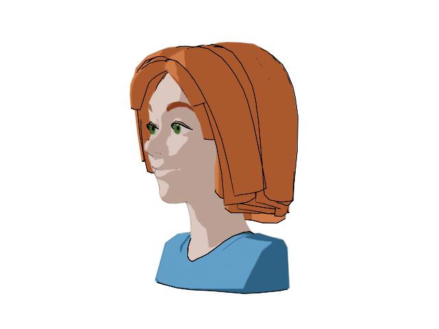 Toon Girl with Morphs 3D model_7