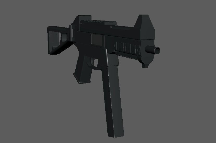 UMP9 - SubMachineGun Lowpoly Free 3D model_1