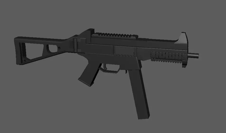 UMP9 - SubMachineGun Lowpoly Free 3D model_0