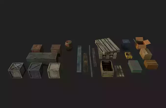 Old boxes Game assets pack