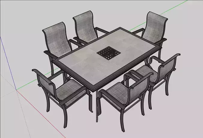 Exterior Garden Table Low-poly 3D model