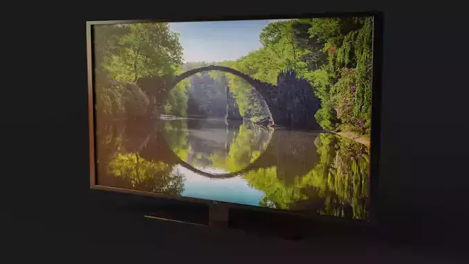 Television GameReady - LowPoly with PBR Material Low-poly 3D model