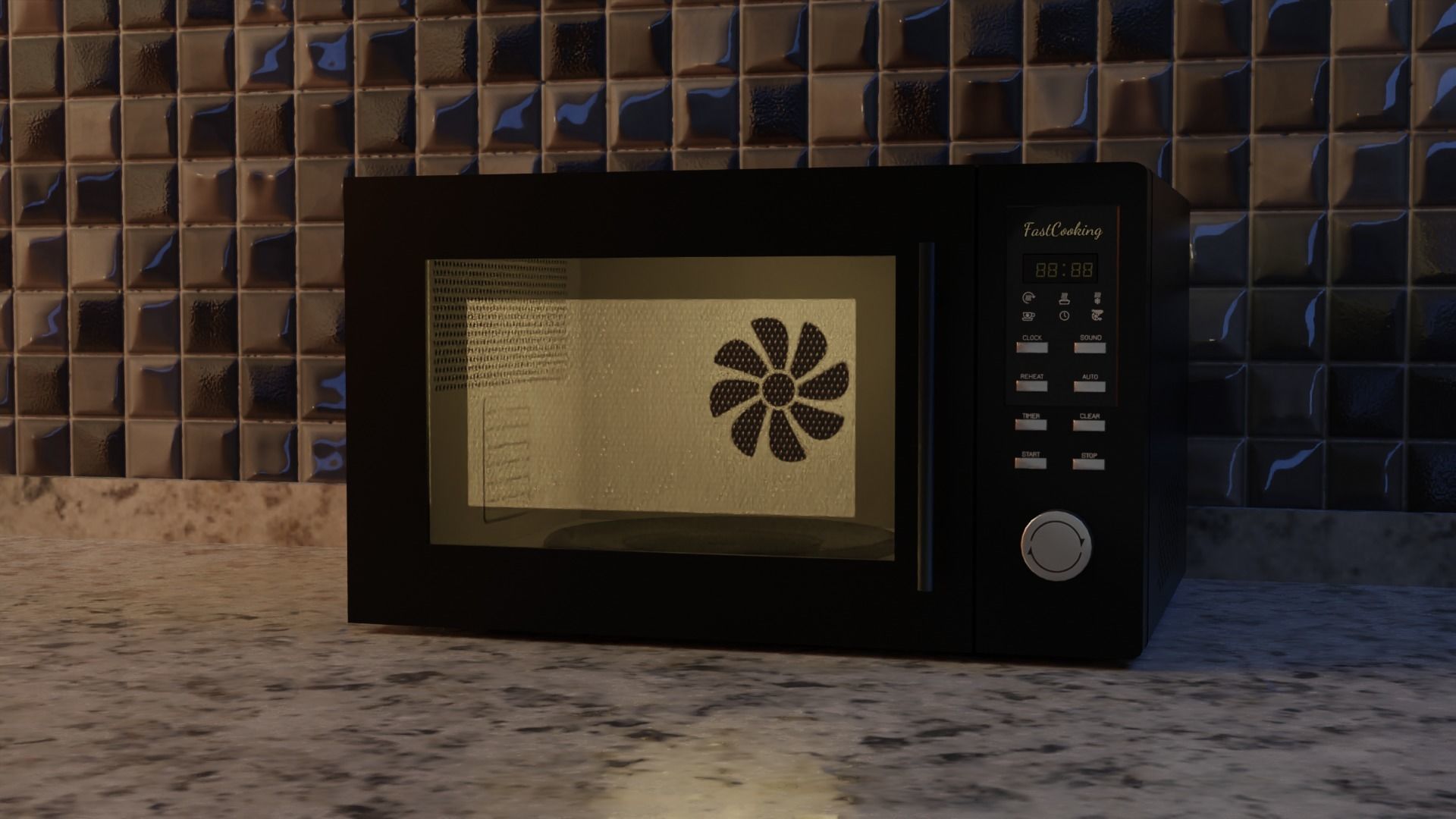 Microwave GameReady - LowPoly with PBR Material Low-poly 3D model_2