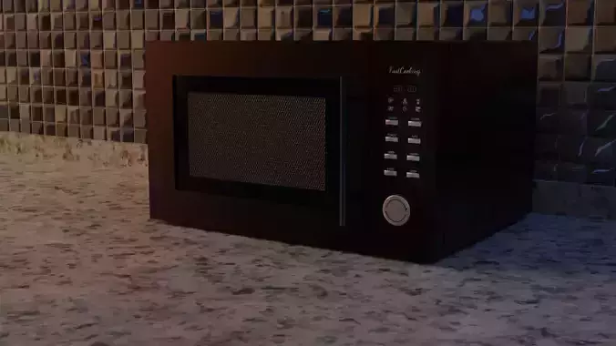 Microwave GameReady - LowPoly with PBR Material Low-poly 3D model