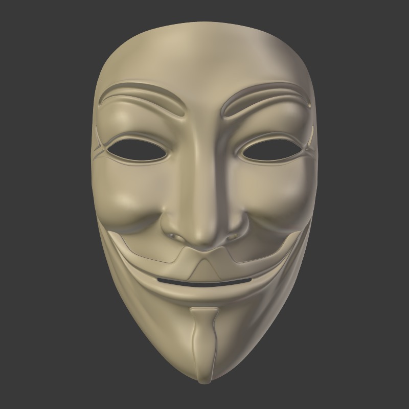Anonymous Mask Low-poly 3D model_1