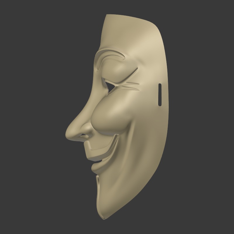 Anonymous Mask Low-poly 3D model_5