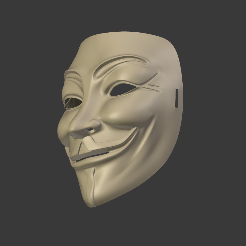 Anonymous Mask Low-poly 3D model_8