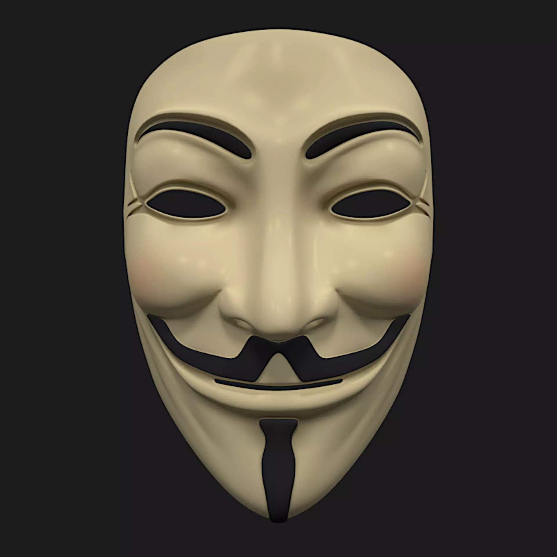 Anonymous Mask Low-poly 3D model_0