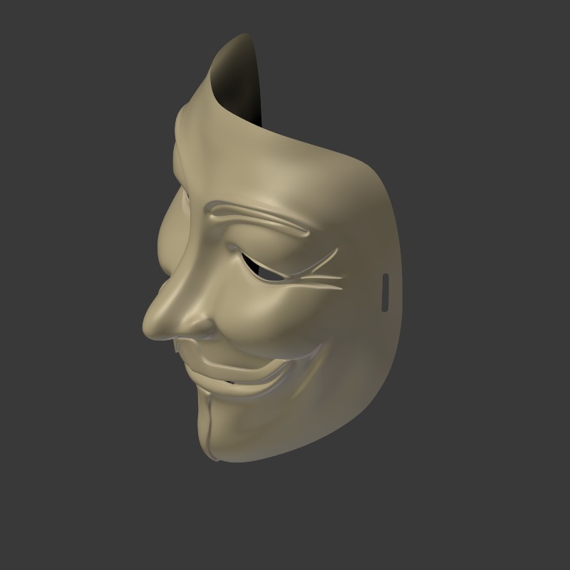 Anonymous Mask Low-poly 3D model_9