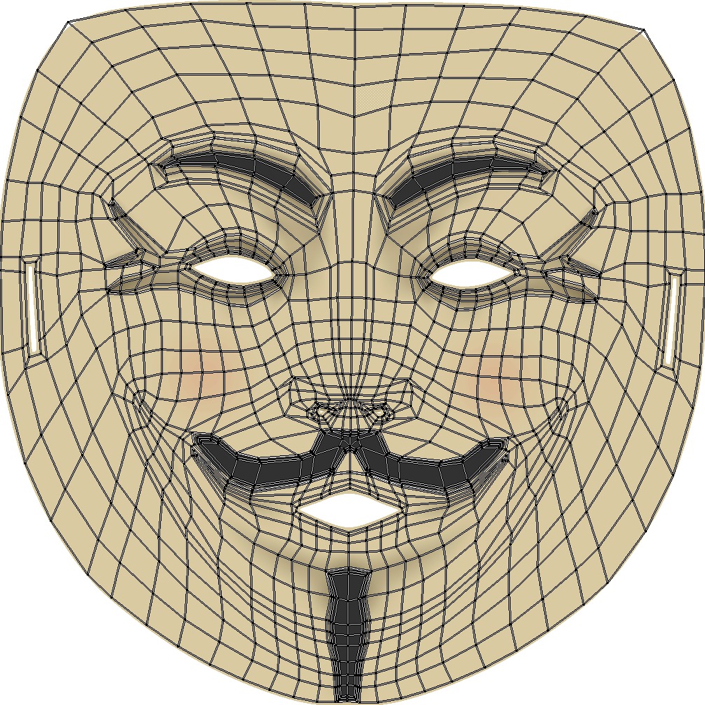 Anonymous Mask Low-poly 3D model_4