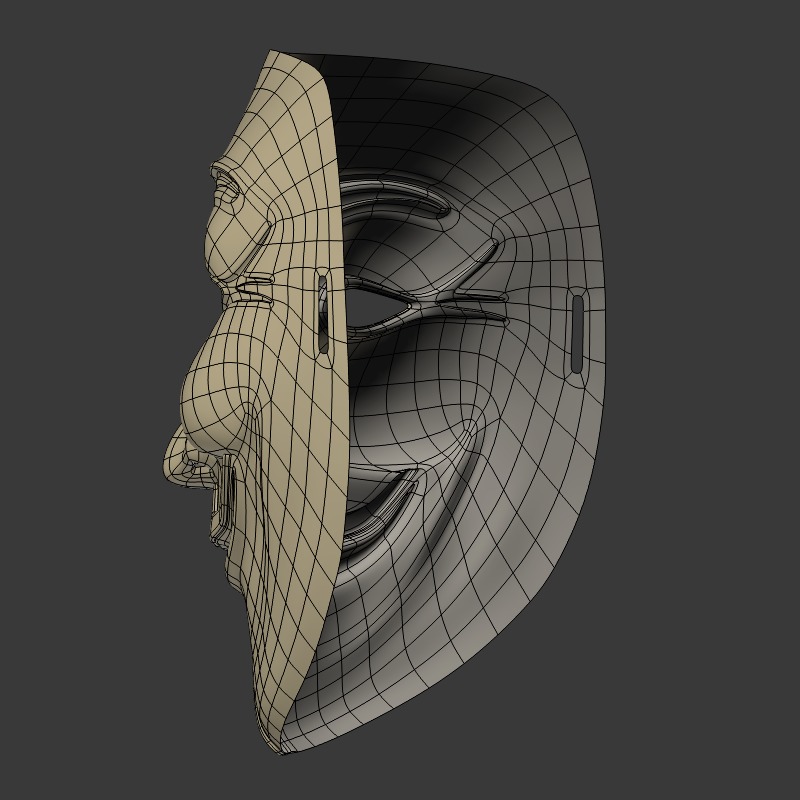 Anonymous Mask Low-poly 3D model_11