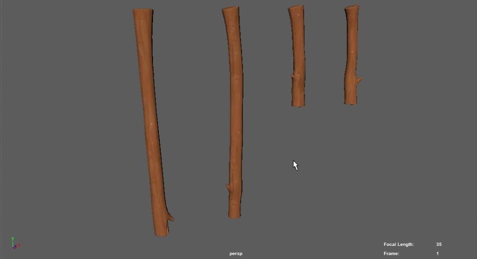 Sticks set of 3D model_2