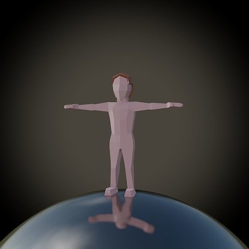 Polygonal Man Low-poly 3D model