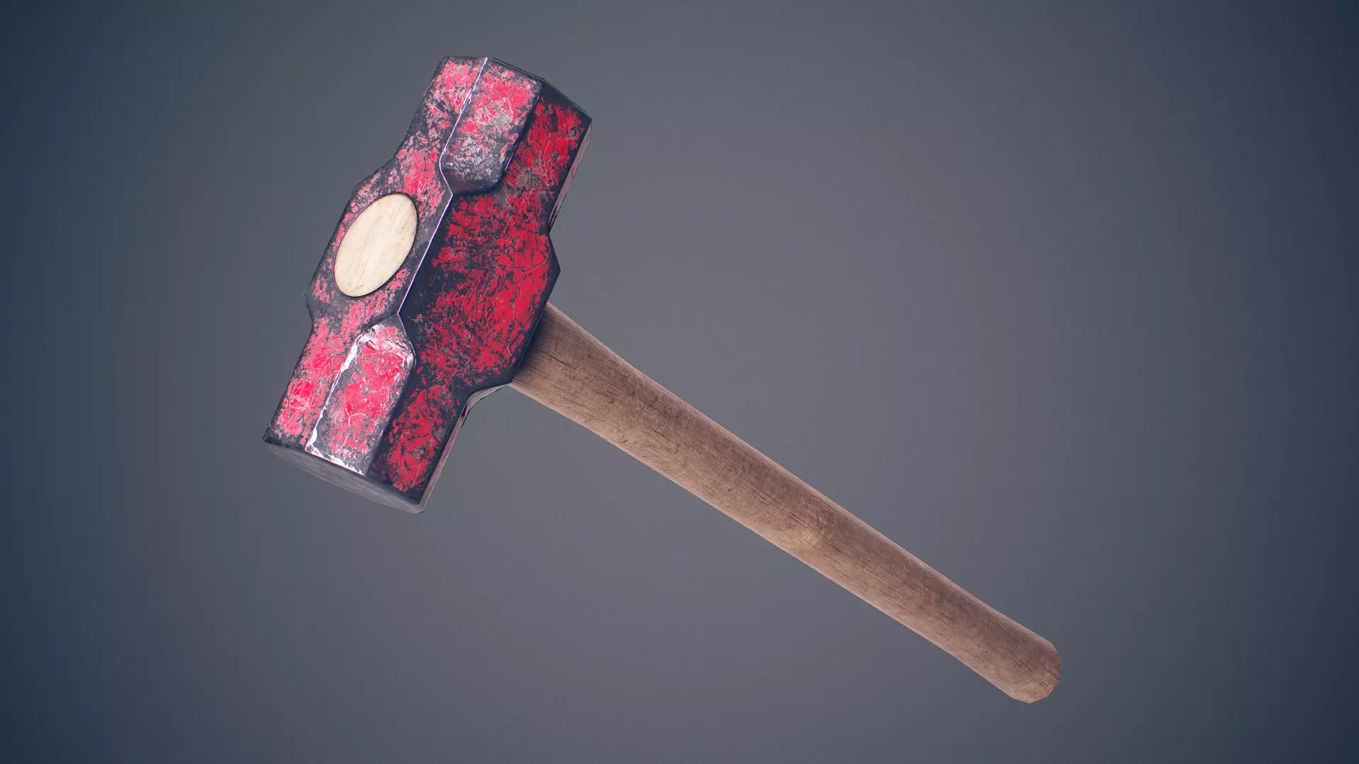 Worn Sledgehammer Low-poly 3D model_0
