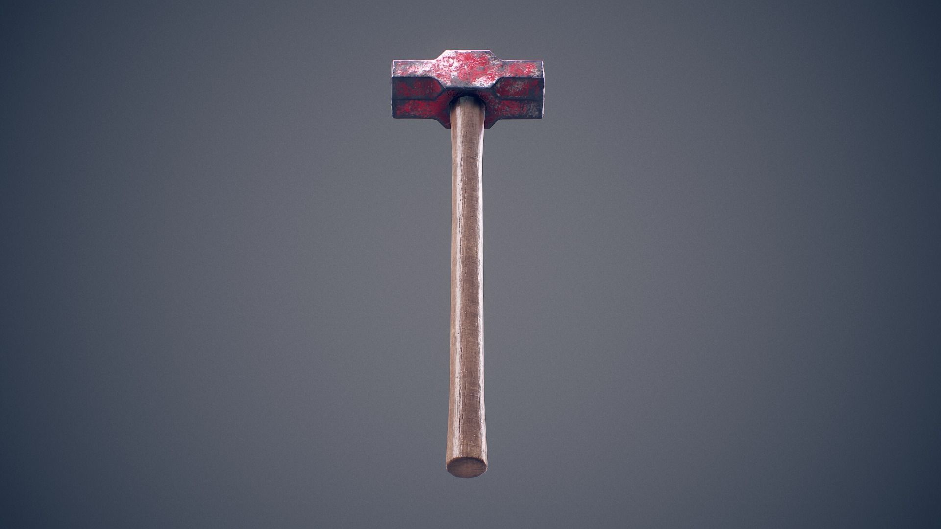 Worn Sledgehammer Low-poly 3D model_7